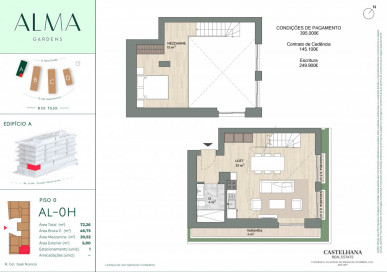Loft Tipo T1 com 5m² área exterior e 1 lugar de estacionamento, Property for sale in DL33190